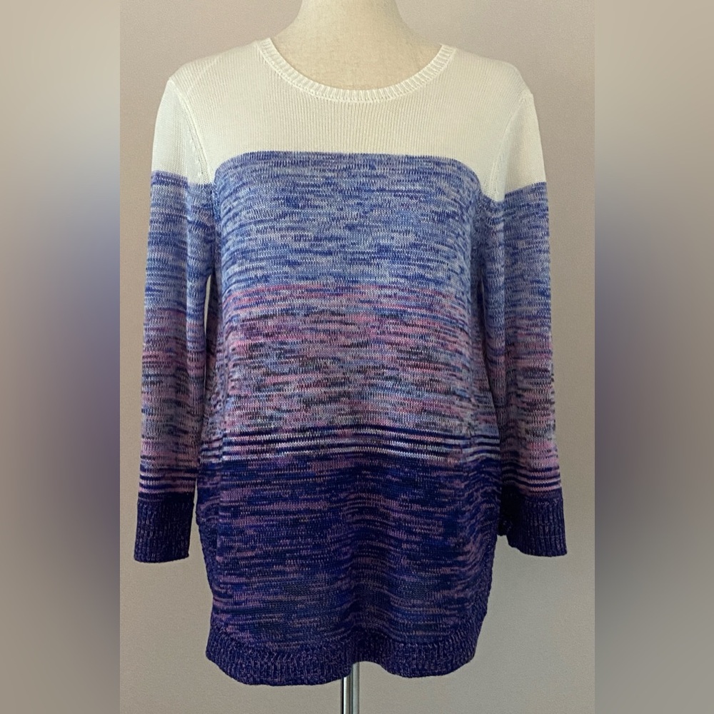 Allison Daley Blue and Purple Gradient Sweater